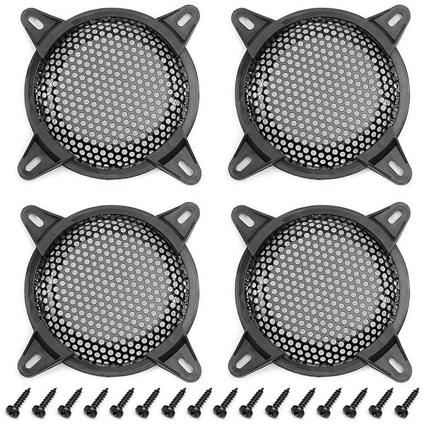 Fielect 4Pcs 5 Inch Speaker Grill Cover Mesh Decorative Woofer Guard Protector Audio Accessories Black