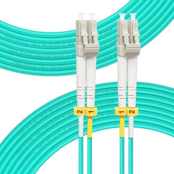 FLYPROFiber Fiber Patch Cable, OM3 30Meter/98ft LC to LC Fiber Optic Cable Cord LSZH 10GB Multimode Duplex 50/125um, Length Options: 0.2m-200m