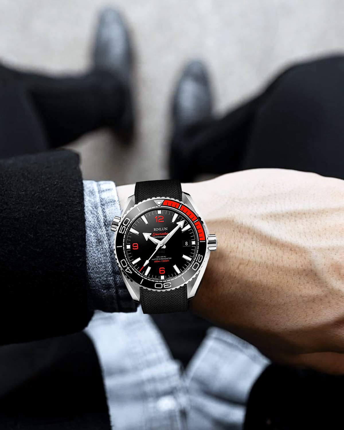 BINLUN BINLUN Waterproof Elastic Fabric Nylon Watch Band Military Replacement Strap for Men Women Silver Black Buckle 18 20 22mm - View 6 of 7