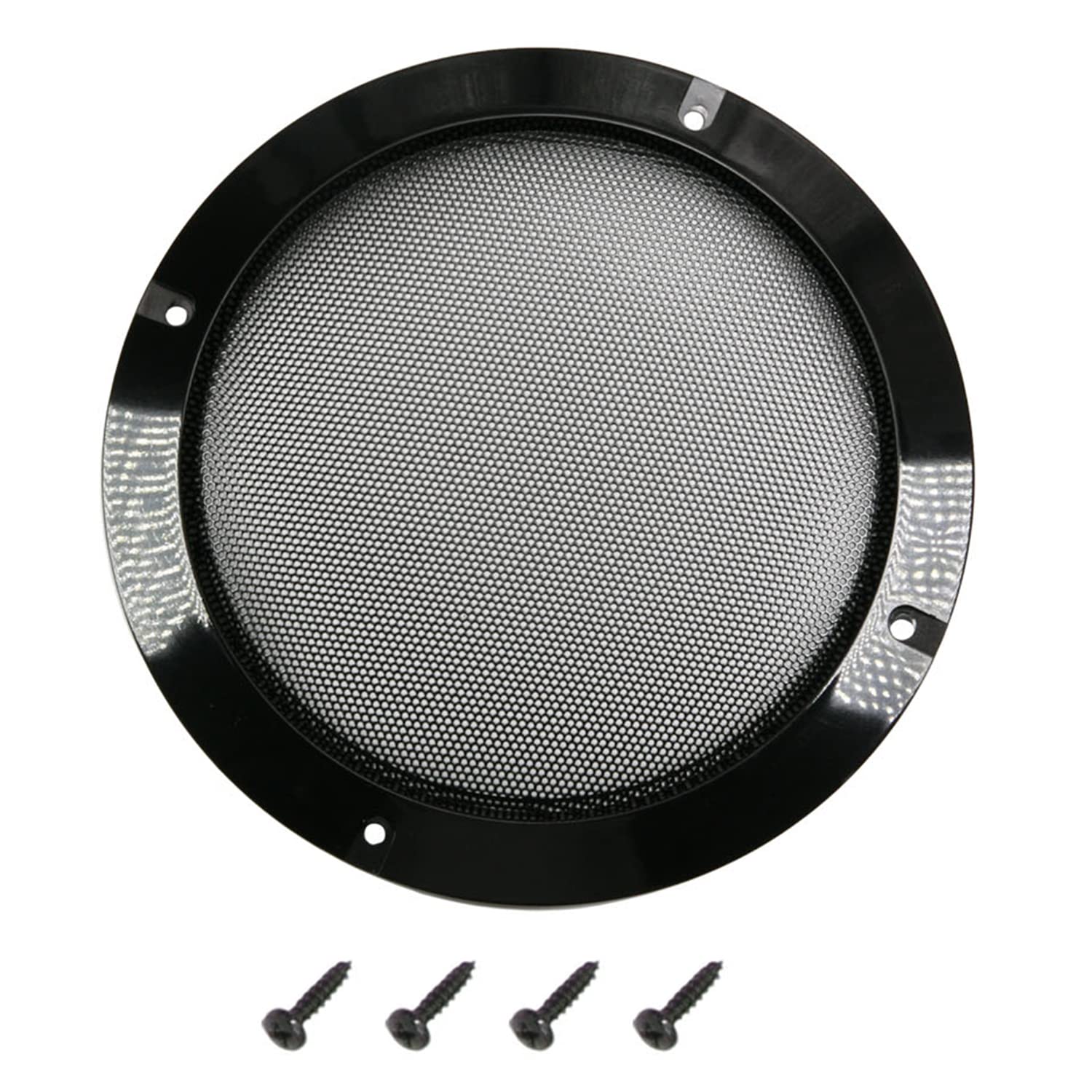 Fielect Fielect 2Pcs 8 Inch Speaker Grill Cover Black Metal Trim Subwoofer Guard Protector Audio Accessories with Screws - View 4 of 7