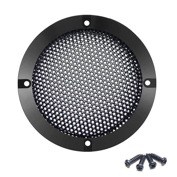 Fielect 3 Inch Speaker Grill Mesh Subwoofer Guard Cover Black Metal Trim with Screws Audio Accessories