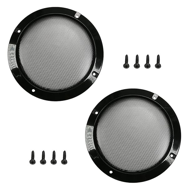 Fielect 5 Inch Speaker Grill Cover Mesh Decorative Subwoofer Guard Black Metal Trim with Screws Audio Accessories 2 Pack