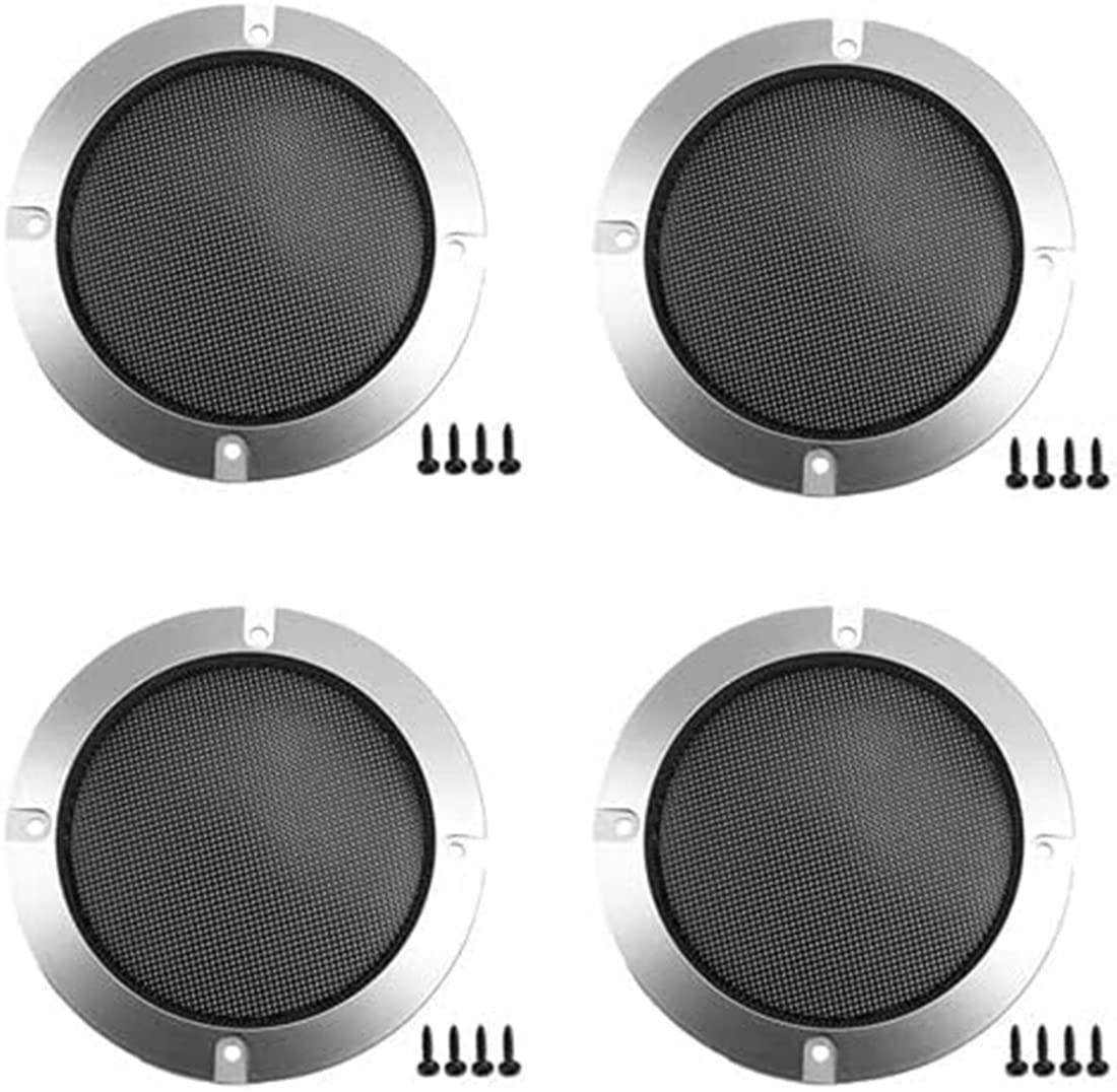 Fielect Fielect 4Pcs 4 Inch Silver Speaker Grill Mesh Cover SubWoofer Guard Protector with Screws Audio Accessories - View 3 of 9