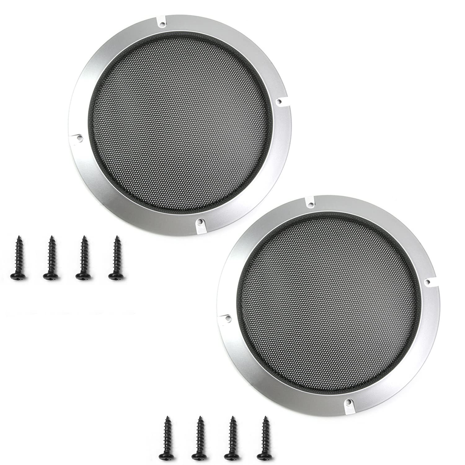 Fielect Fielect 4Pcs 4 Inch Silver Speaker Grill Mesh Cover SubWoofer Guard Protector with Screws Audio Accessories - View 9 of 9