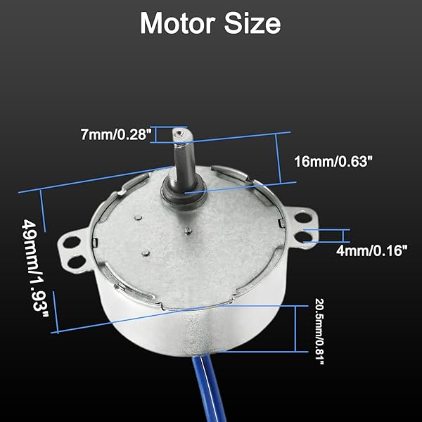 Fielect Fielect 2Pcs Synchronous Motor AC 110V 30-36RPM Turntable Motor CW CCW Direction 4W TYC-50 D Shaft - View 2 of 6
