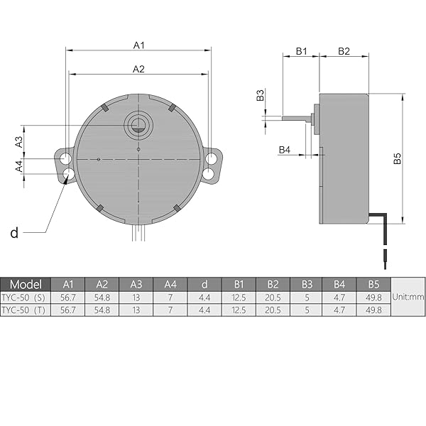 Fielect Fielect 2Pcs Synchronous Motor AC 110V 30-36RPM Turntable Motor CW CCW Direction 4W TYC-50 D Shaft - View 3 of 6