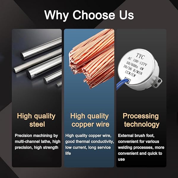 Fielect Fielect 2Pcs Synchronous Motor AC 110V 30-36RPM Turntable Motor CW CCW Direction 4W TYC-50 D Shaft - View 5 of 6