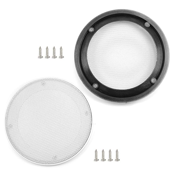 Fielect Fielect 4 Inch Speaker Grill Mesh Decorative Circle Woofer Guard Protector Cover White Metal Trim with Screws Audio Accessories - View 6 of 8