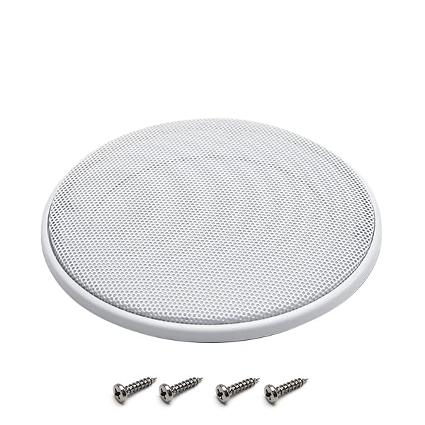 Fielect Fielect 4 Inch Speaker Grill Mesh Decorative Circle Woofer Guard Protector Cover White Metal Trim with Screws Audio Accessories - View 7 of 8
