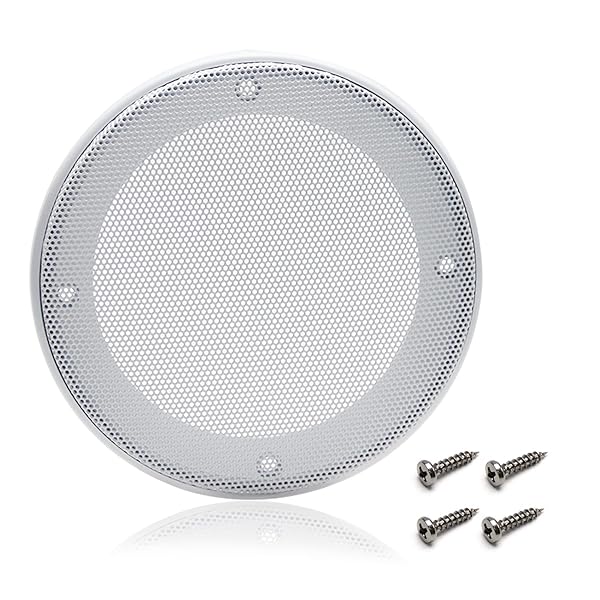 Fielect Fielect 4 Inch Speaker Grill Mesh Decorative Circle Woofer Guard Protector Cover White Metal Trim with Screws Audio Accessories - View 2 of 8