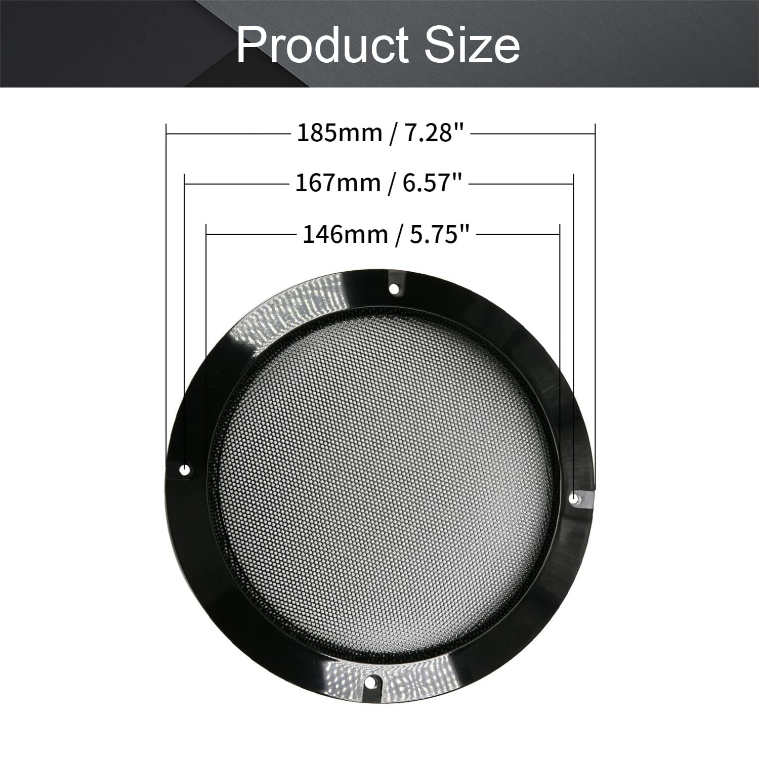 Fielect 6.5 Inch Speaker Grill Mesh Subwoofer Guard Cover Black Metal Trim with Screws Audio Accessories
