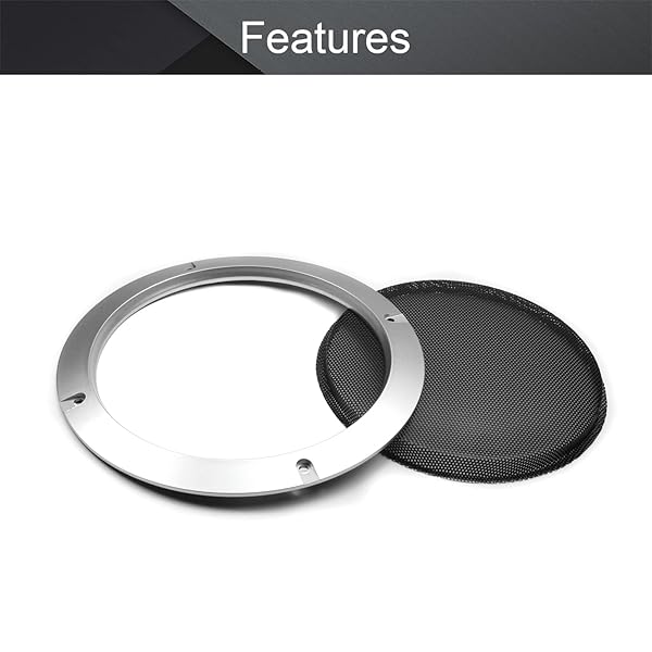 Fielect Fielect 4Pcs 6.5 Inch Speaker Grill Cover Mesh Decorative SubWoofer Guard Protector Audio Accessories Metal Trim Silver with Screws - View 4 of 9