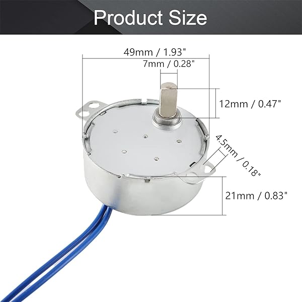 Fielect Fielect 2Pcs Synchronous Motor AC 110V 0.8-1RPM Turntable Motor for CW CCW Direction 4W TYC-50 D Shaft - View 2 of 8