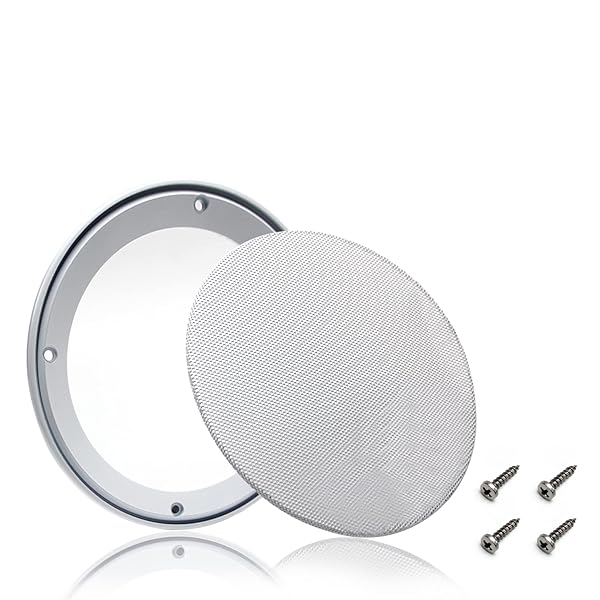 Fielect Fielect 5 Inch Speaker Grill Cover Mesh Decorative Circle Woofer Guard Protector Audio Accessories White with Screws - View 8 of 11