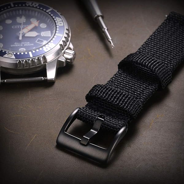 hemsut h Hemsut H 20mm Rose Black Watch Band Replacement Buckle Brushed 316L Stainless Steel Quality Strap for Stylish Timepieces - View 3 of 4