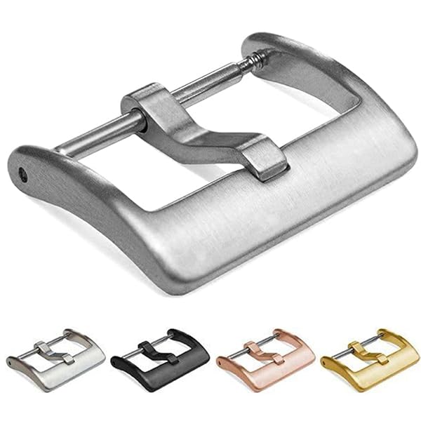 hemsut h Hemsut H 18mm Silver Watch Band Replacement Buckle Brushed 316L Stainless Steel Durable and Stylish Accessory for Your Timepiece - View 3 of 4