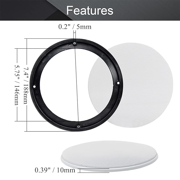 Fielect Fielect 6.5 Inch Speaker Grill Mesh Cover White Metal Trim Subwoofer Guard Protector with Screws Audio Accessories - View 3 of 10