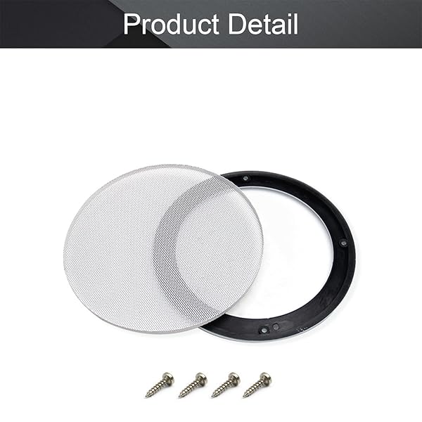 Fielect Fielect 6.5 Inch Speaker Grill Mesh Cover White Metal Trim Subwoofer Guard Protector with Screws Audio Accessories - View 4 of 10