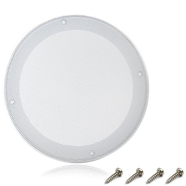Fielect Fielect 6.5 Inch Speaker Grill Mesh Cover White Metal Trim Subwoofer Guard Protector with Screws Audio Accessories - View 8 of 10