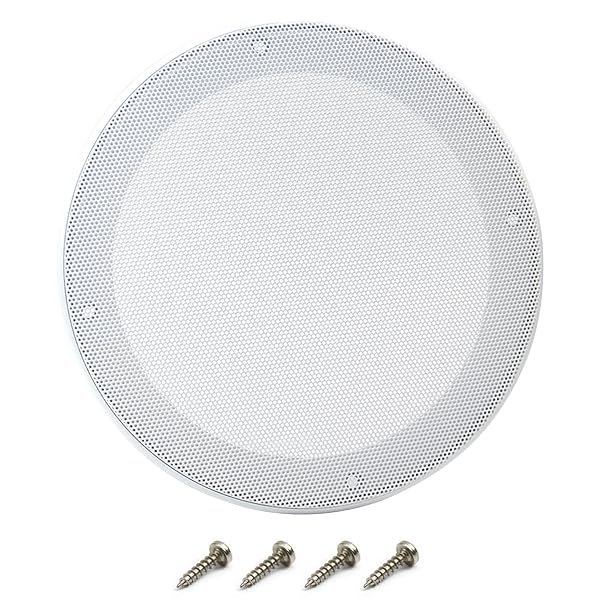 Fielect Fielect 6.5 Inch Speaker Grill Mesh Cover White Metal Trim Subwoofer Guard Protector with Screws Audio Accessories - View 2 of 10