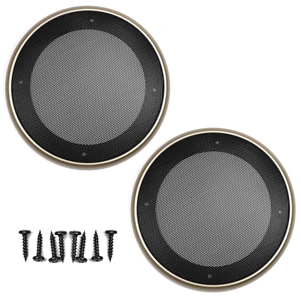 Fielect 2Pcs 5 Inch Speaker Grill Cover Mesh Decorative Woofer Guard Protector Audio Accessories Gold with Screws