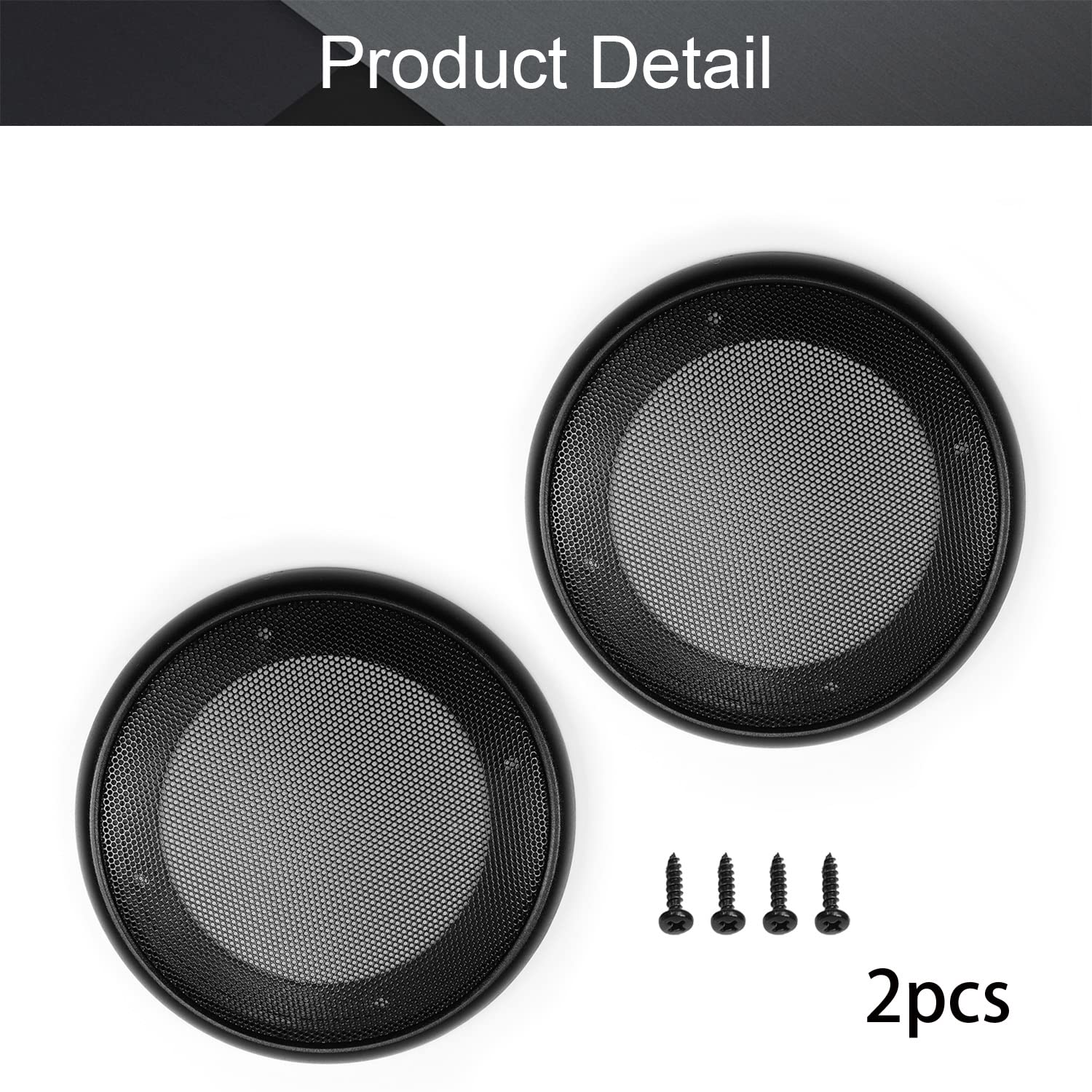 Fielect Fielect 4 Inch Speaker Grill Cover Mesh Decorative Woofer Guard Protector Audio Accessories Black Cloth with Screws Pack of 2 - View 4 of 7