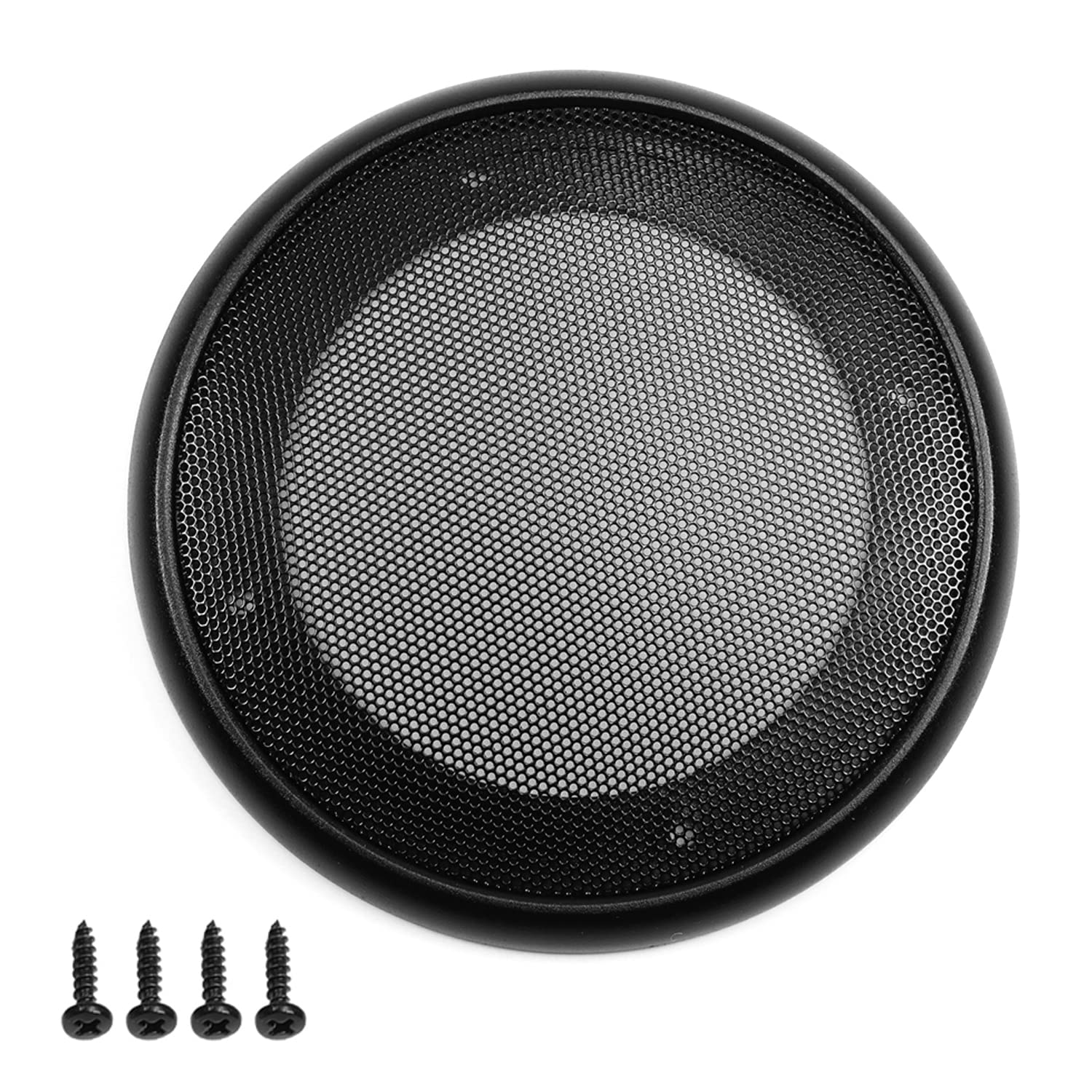 Fielect Fielect 4 Inch Speaker Grill Cover Mesh Decorative Woofer Guard Protector Audio Accessories Black Cloth with Screws Pack of 2 - View 5 of 7