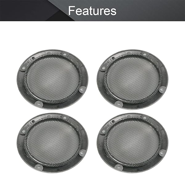 Fielect Fielect 4 Pcs 3 Inch Speaker Grill Mesh Decorative Circle Woofer Guard Protector Cover Audio Accessories Metal Trim Silver 16 Screws - View 4 of 8