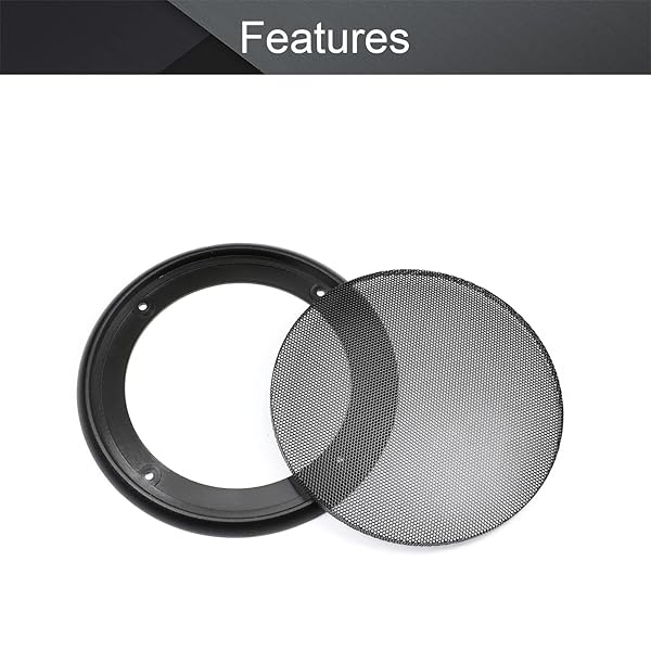 Fielect Fielect 5 Inch Speaker Grill Cover Mesh Decorative Circle Woofer Guard Protector Audio Accessories Black Cloth with Screws 2Pcs - View 4 of 8