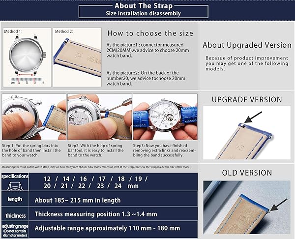 BINLUN BINLUN Leather Watch Strap Quick Release with Silver Buckle 13mm Stylish Band for Men and Women in White Color - View 7 of 7