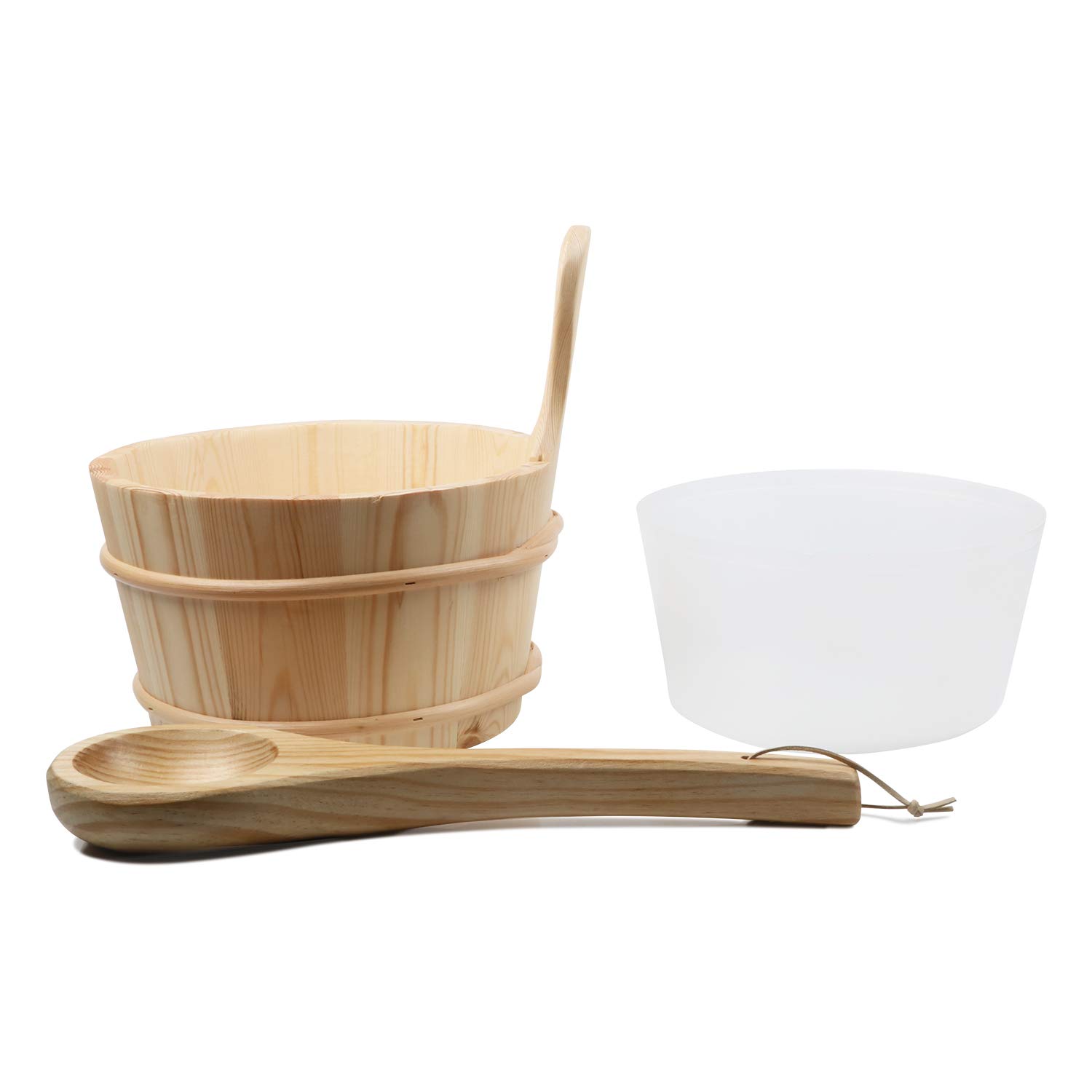 KAKUNM Premium Kakunm Sauna Bucket & Ladle Set - Cedar Wood Sauna Accessories for Men & Women - View 2 of 7