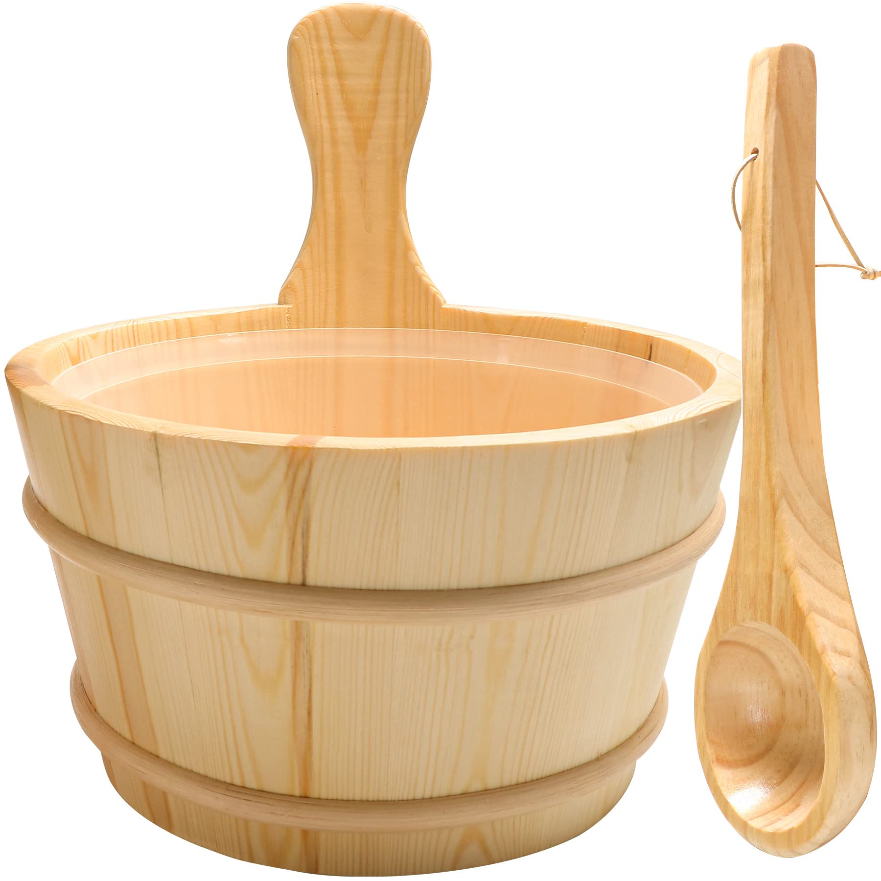 KAKUNM Premium Kakunm Sauna Bucket & Ladle Set - Cedar Wood Sauna Accessories for Men & Women