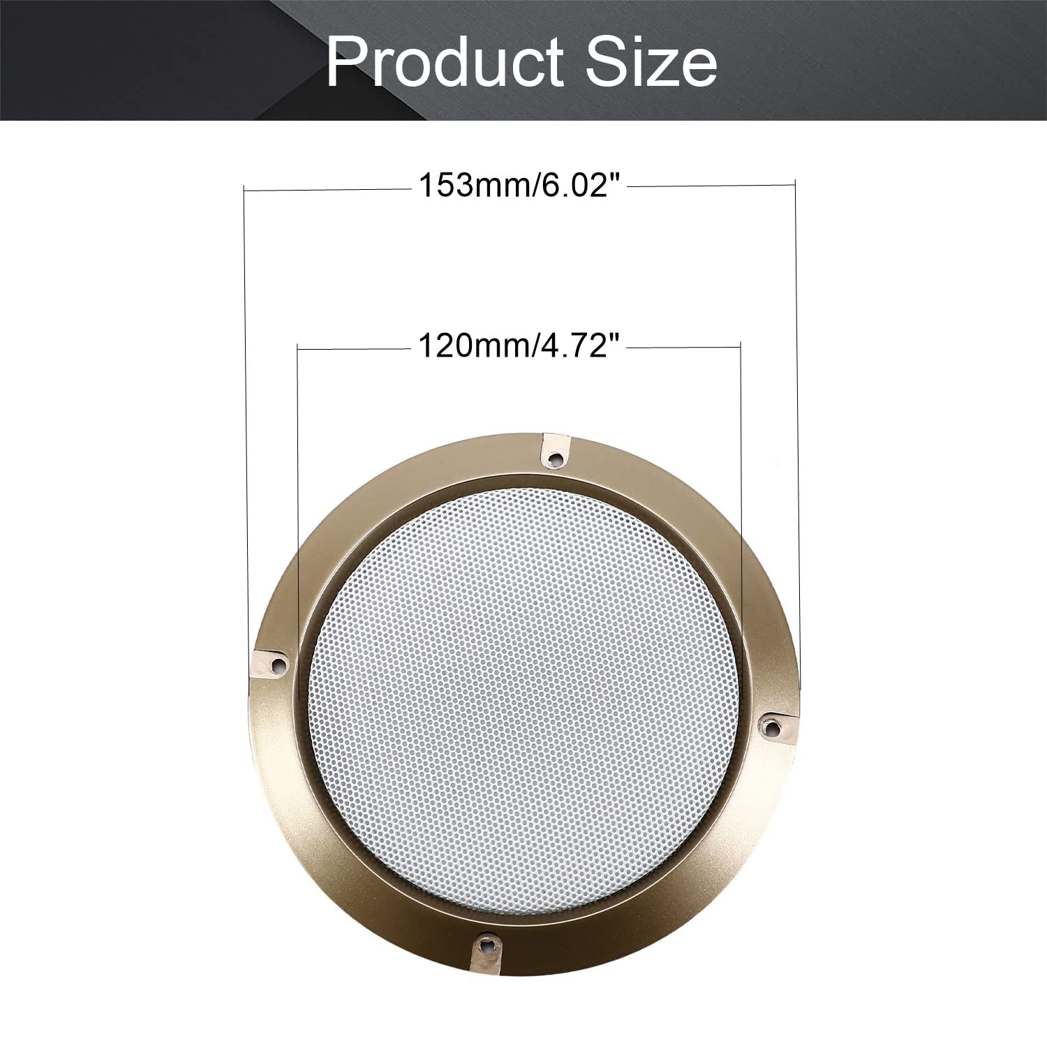 Fielect Fielect 5 Inch Speaker Grill Cover Gold Mesh Decorative Woofer Guard Protector with Screws Audio Accessories 2 Pack - View 2 of 7