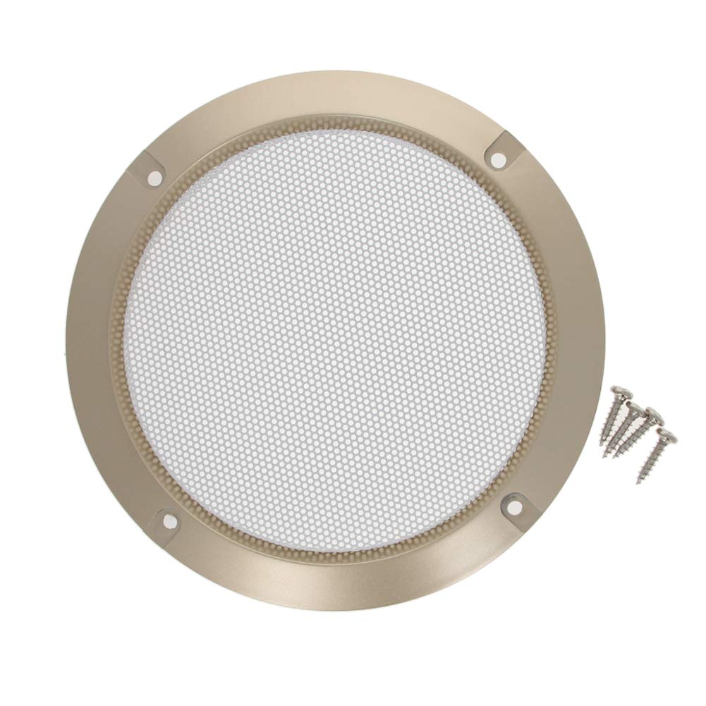 Fielect 5 Inch Speaker Grill Cover Gold Mesh Decorative Woofer Guard Protector with Screws Audio Accessories 2 Pack