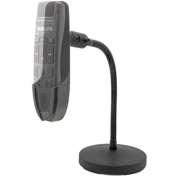ECS ECS WordFlex Gooseneck Holder Stand for Nuance PowerMic 4 Philips SpeechMike Microphones Reduces Hand Stress and Improves Comfort