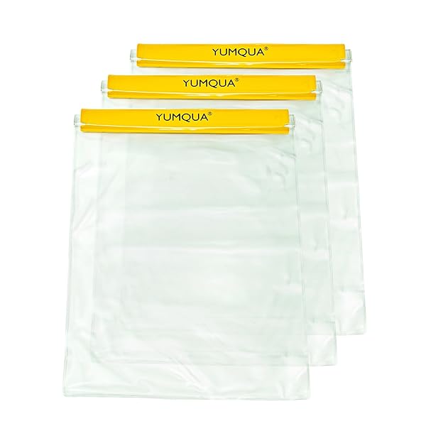 YUMQUA YUMQUA Large Waterproof Bags 3 Pack Clear Pouch for Documents Maps Cameras Phones Keys Ideal for Kayaking Boating Hiking Water Sports Yellow