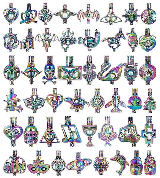 Vie jeune Vie Jeune Mixed Pearl Cage Locket Pendants Set Essential Oil Diffuser Necklace Bracelet Jewelry Making Craft Bulk Beads Gifts for Women - View 3 of 7