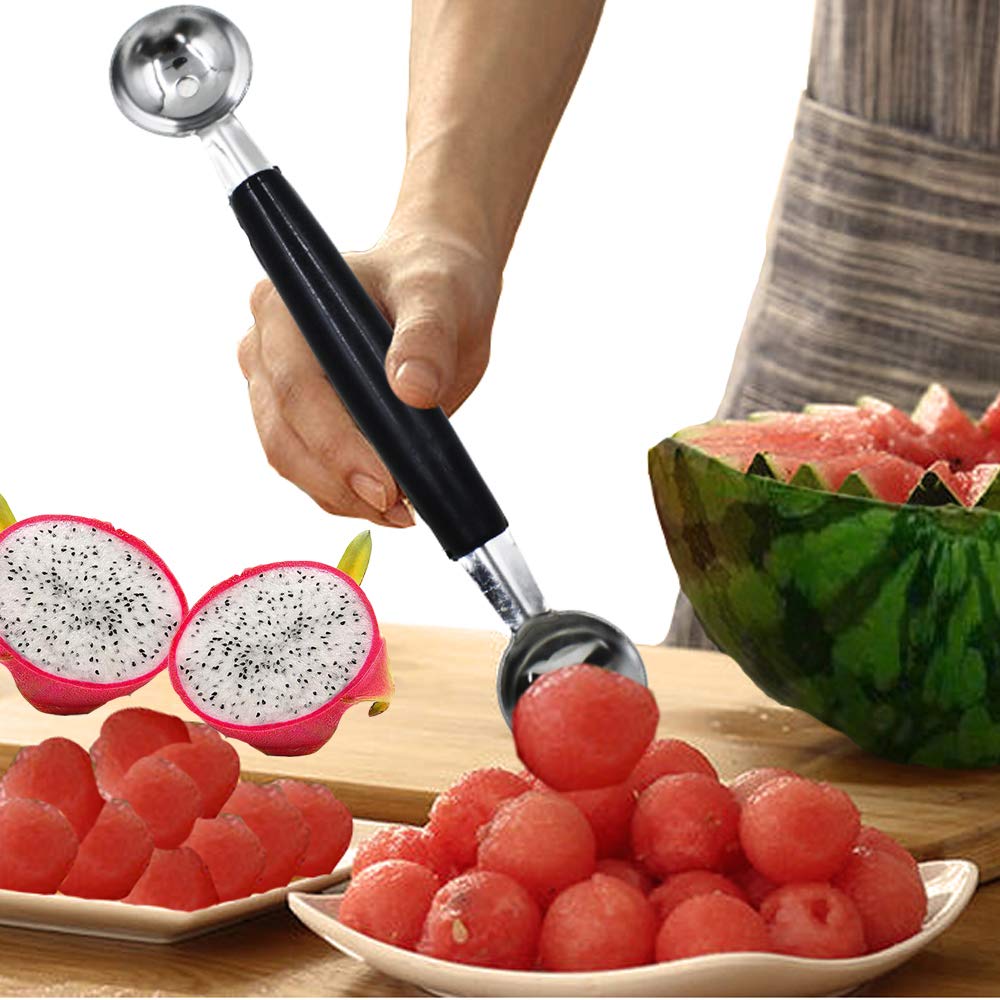 CaoXiong 2 Pack Double-Ended Stainless Steel Melon Baller - Perfect for Ice Cream, Fruits, Sorbet & Meatballs - View 3 of 6