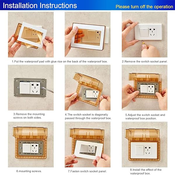 Fielect Fielect Weatherproof Outlet Cover Plug Protector for Retrofit Siding Construction White 118 Type 135x95x41mm 1Pcs - View 7 of 7
