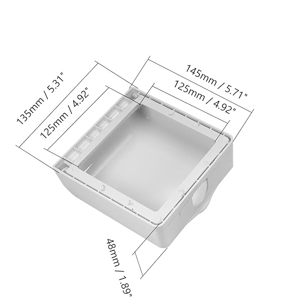 Fielect Fielect Weatherproof Outlet Cover Plug Protector for Retrofit Siding Construction White 120 Type 137x145x48mm 1 Piece - View 3 of 10