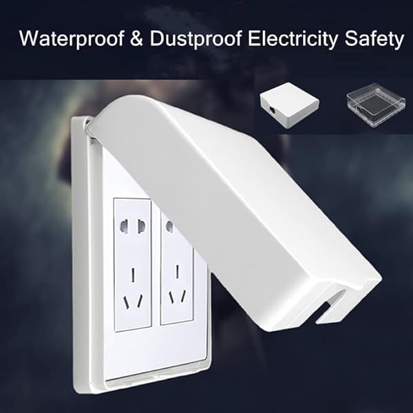 Fielect Fielect Weatherproof Outlet Cover Plug Protector for Retrofit Siding Construction White 120 Type 137x145x48mm 1 Piece - View 9 of 10