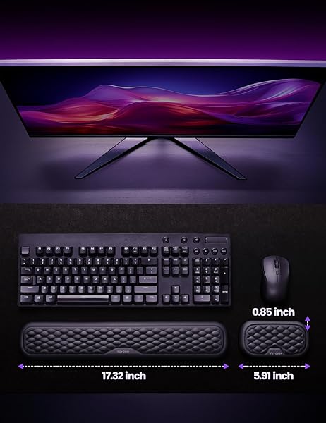 Vaydeer Vaydeer Ergonomic Wrist Rest for Keyboard and Mouse Soft Memory Foam Arm Cushion for Desk and Office Laptop Typing Support - View 9 of 10