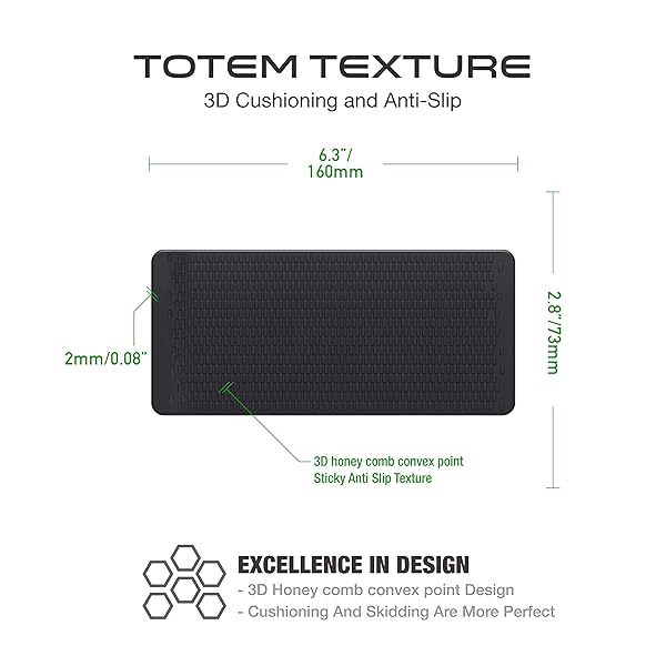 JIMISHA JIMISHA Car Dashboard Non Slip Mat Anti Slide Sticky Pad for Radar Detector Cell Phone Keys GPS Coins 2 Pack 6.3x2.8 inch - View 3 of 8