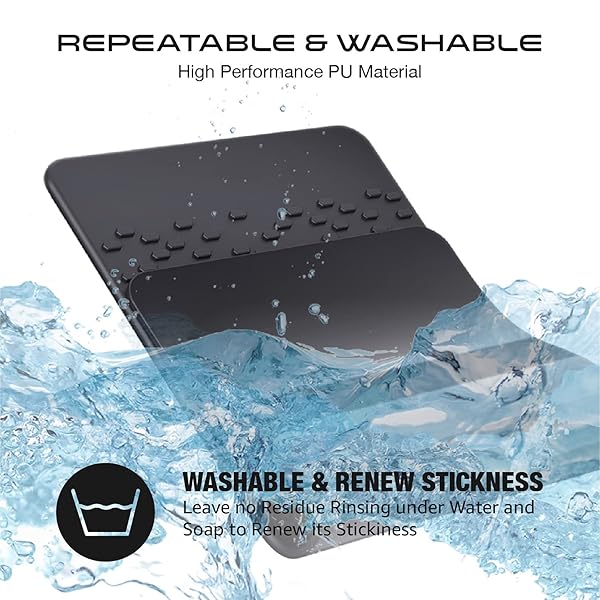 JIMISHA JIMISHA Car Dashboard Non Slip Mat Anti Slide Sticky Pad for Radar Detector Cell Phone Keys GPS Coins 2 Pack 6.3x2.8 inch - View 4 of 8