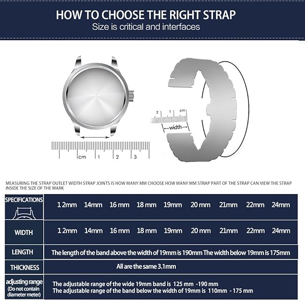 BINLUN BINLUN Stainless Steel Watch Bands Quick Release 12mm to 24mm Universal Metal Replacement Straps for Men and Women in 6 Colors - View 6 of 7