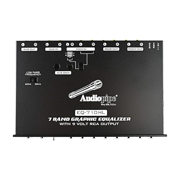 Audiopipe Audiopipe 7 Band Graphic Equalizer with HiLo 9V Line Driver EQ-710HL for Superior Sound Control - View 3 of 5