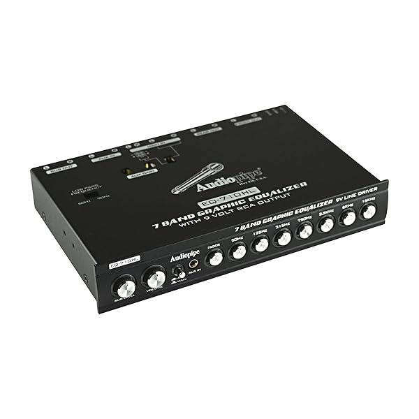Audiopipe Audiopipe 7 Band Graphic Equalizer with HiLo 9V Line Driver EQ-710HL for Superior Sound Control - View 2 of 5