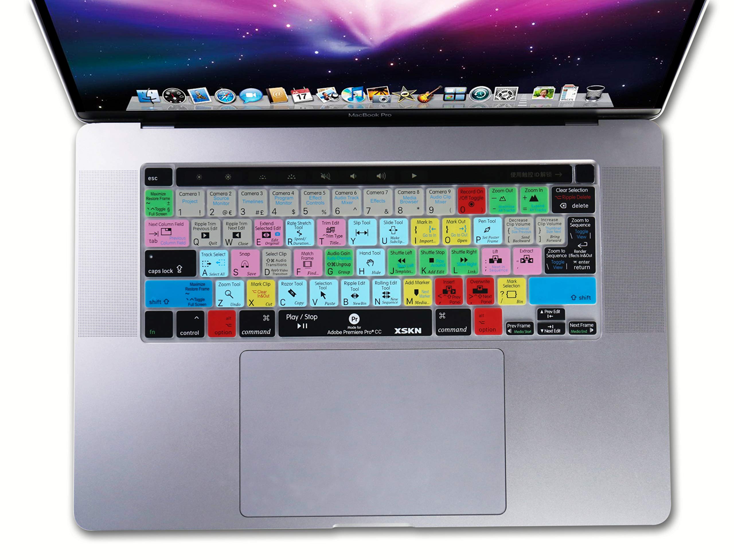 XSKN Silicone Keyboard Cover for MacBook Pro 16 inch A2141 and 13.3 inch A2338 M1 A2251 A2289 with Touch Bar and Touch ID - View 2 of 7