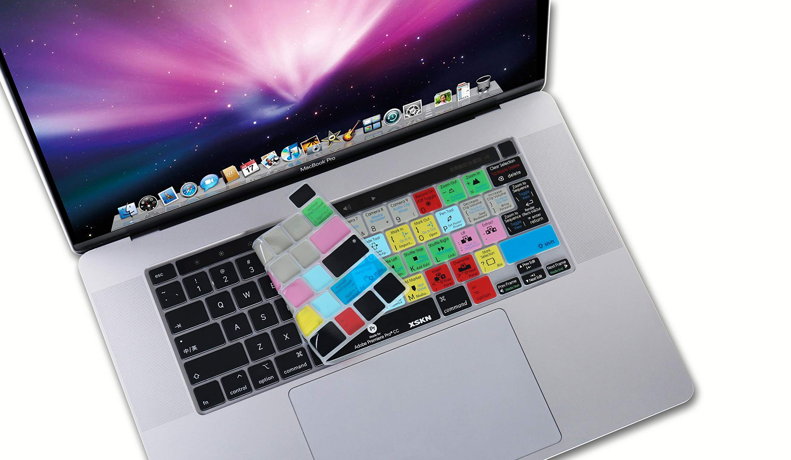 XSKN Silicone Keyboard Cover for MacBook Pro 16 inch A2141 and 13.3 inch A2338 M1 A2251 A2289 with Touch Bar and Touch ID - View 4 of 7