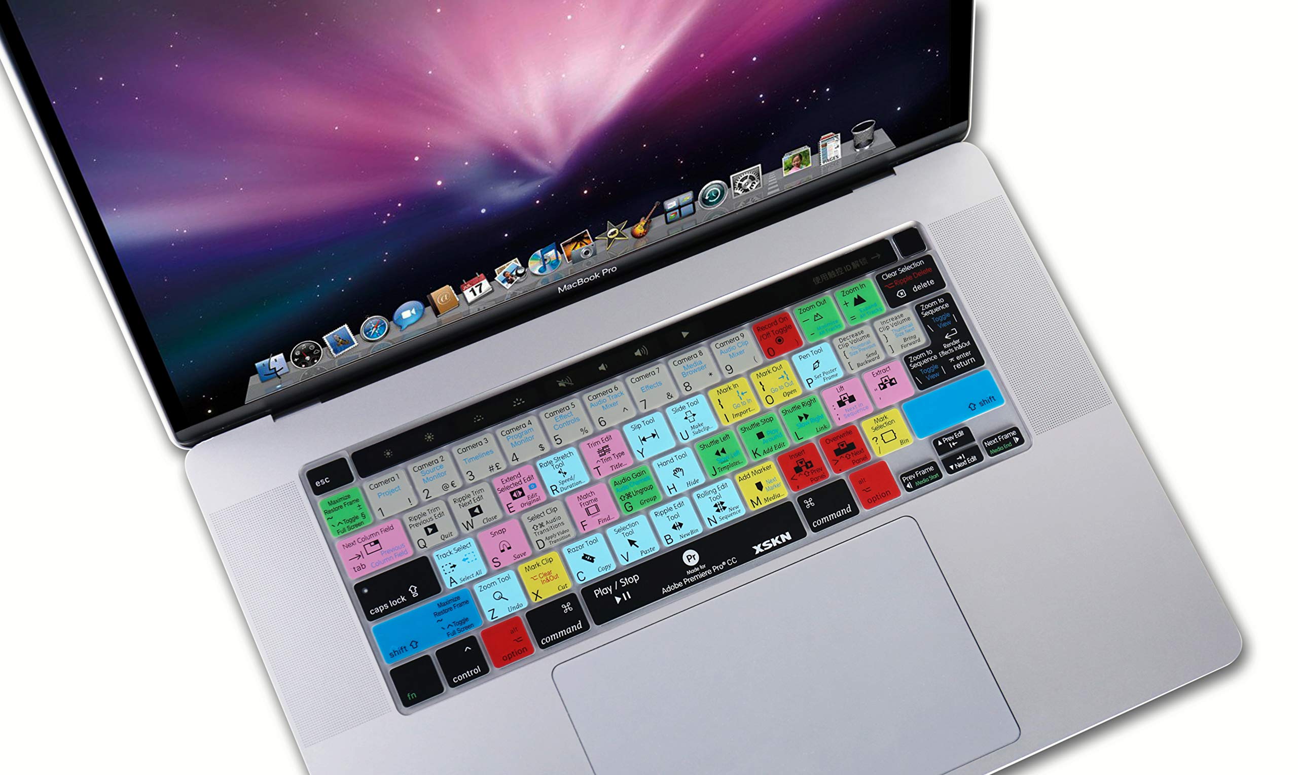 XSKN Silicone Keyboard Cover for MacBook Pro 16 inch A2141 and 13.3 inch A2338 M1 A2251 A2289 with Touch Bar and Touch ID - View 5 of 7